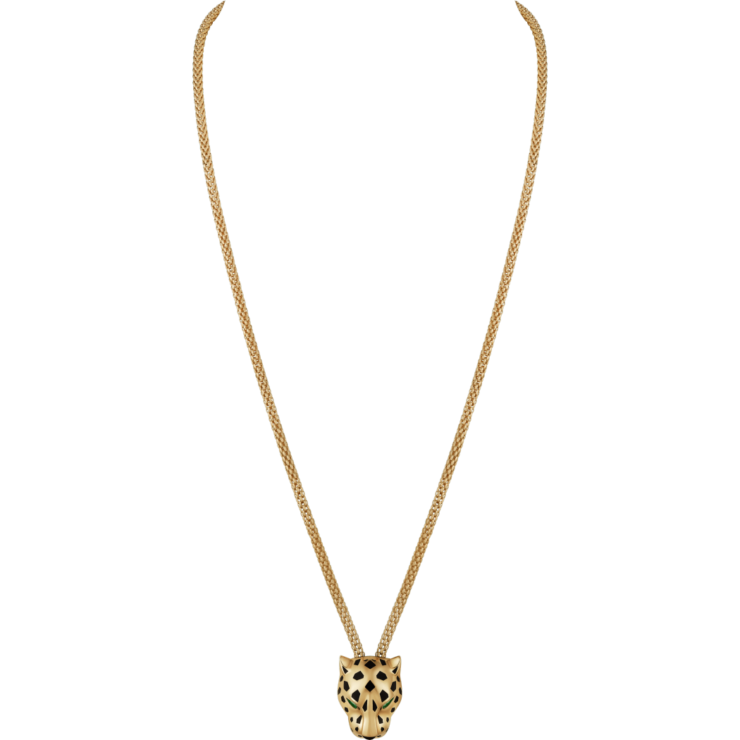 N7408338 - Panthère de Cartier卡地亚猎豹项链 18K黄金 - 黄金，亮漆，钻石，沙弗莱石榴石，缟玛瑙 - 卡地亚