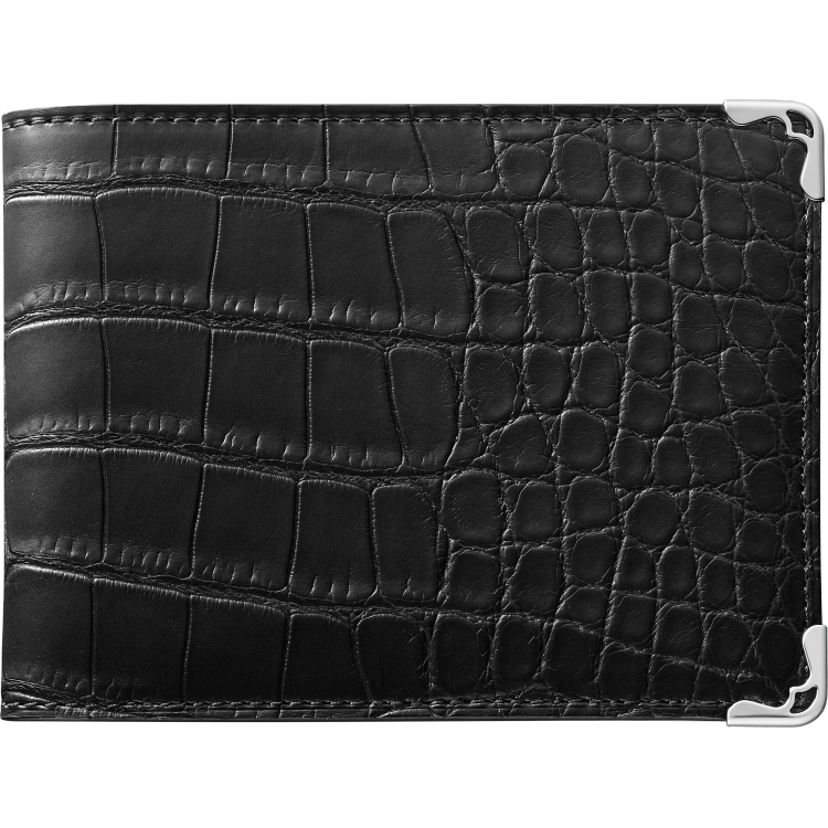 Must de Cartier 6信用卡皮夹 黑色 鳄鱼皮