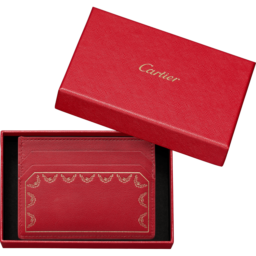 Guirlande de Cartier单卡片夹 红色 小牛皮