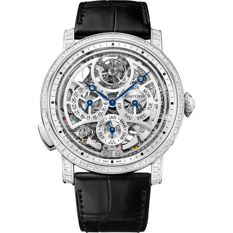 Rotonde de Cartier高级复杂功能镂空腕表 45毫米 铂金 自动上链