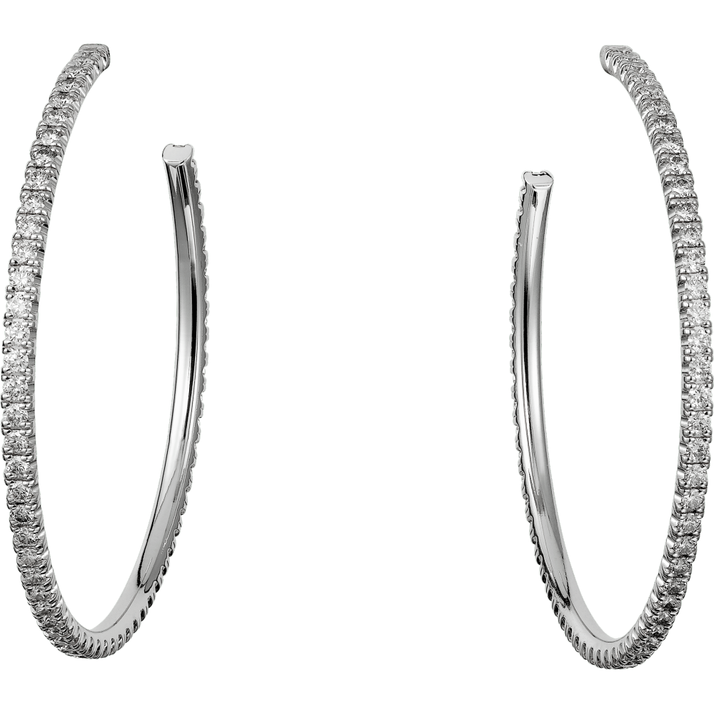 Etincelle de Cartier耳环，大号款 18K白金