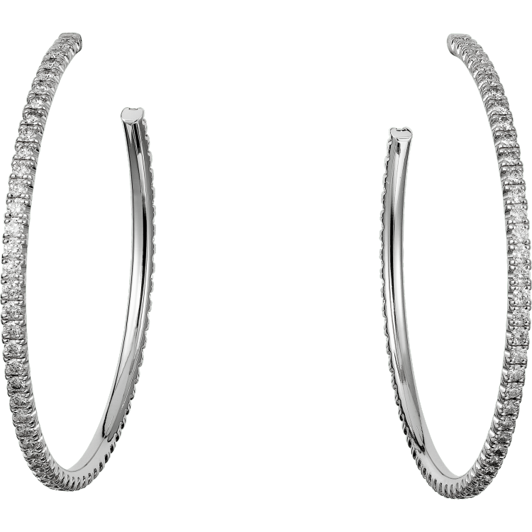 Etincelle de Cartier耳环，大号款 18K白金