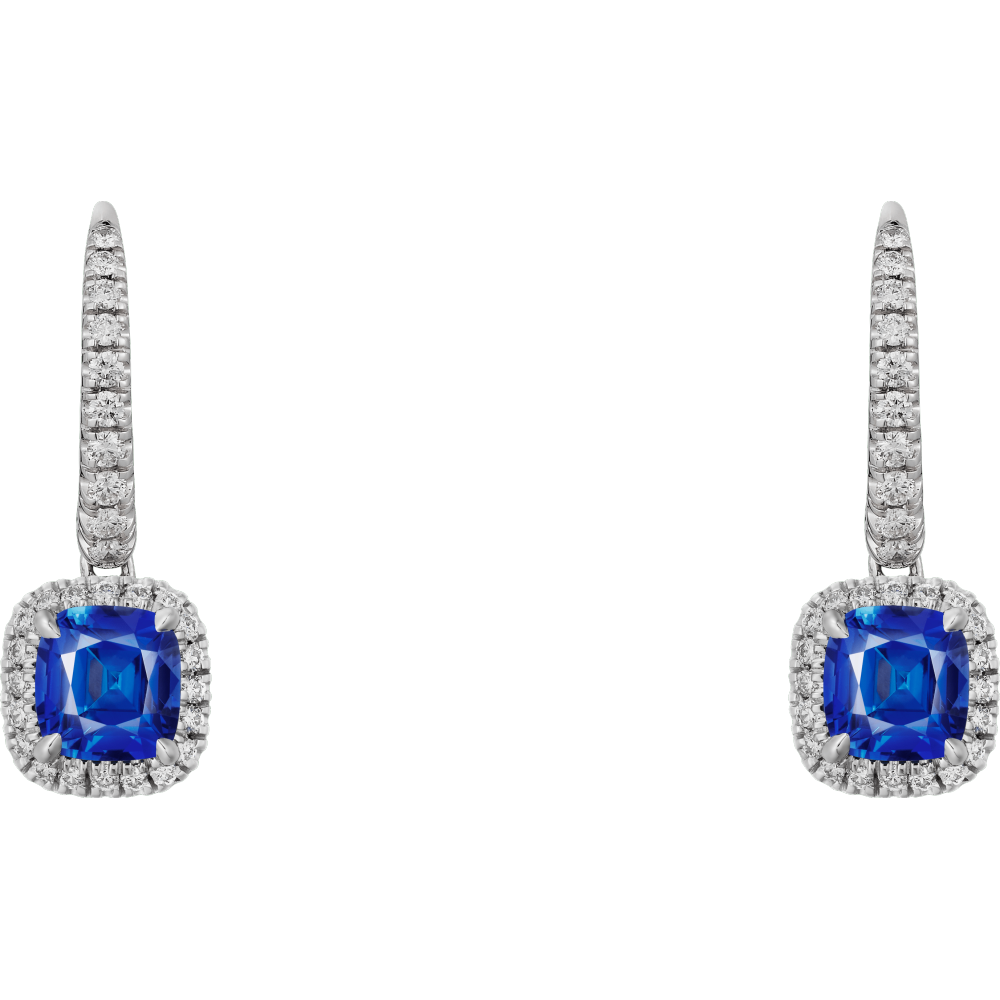 Cartier Destinée耳环，镶嵌彩色宝石 18K白金