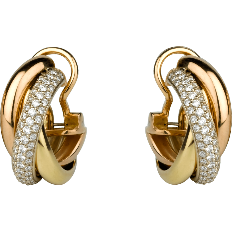 trinity耳环18k白金18k黄金18k玫瑰金