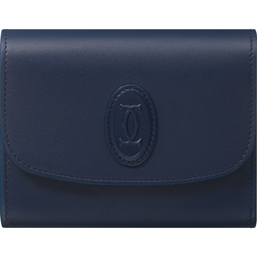 L3001811 Must De Cartier迷你皮夹蓝色小牛皮 午夜蓝小牛皮 镀金饰面 卡地亚