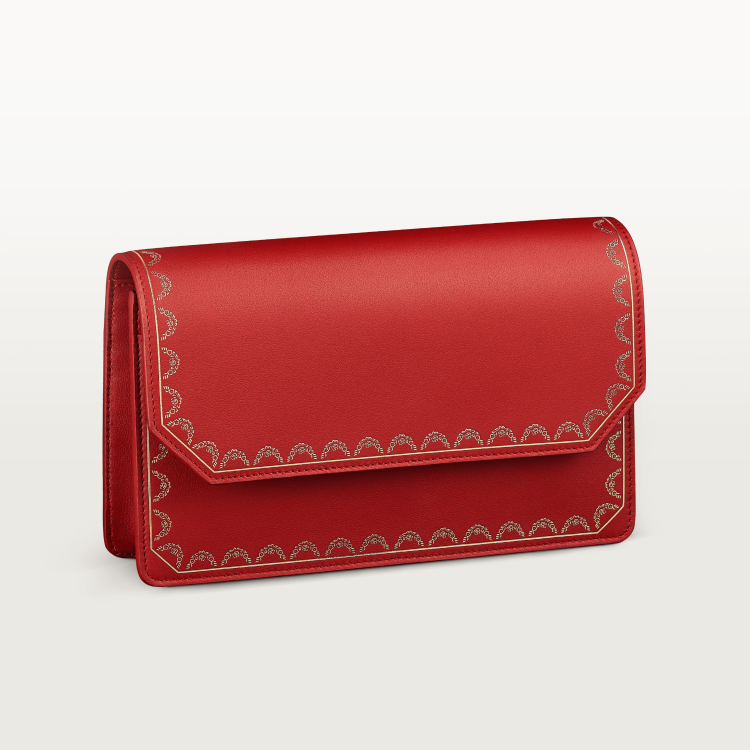 Guirlande de Cartier皮夹式手袋 红色 小牛皮