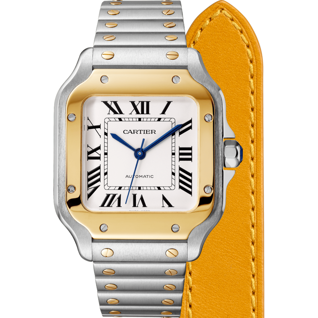 Santos de Cartier腕表 中号 黄K金与精钢 自动上链