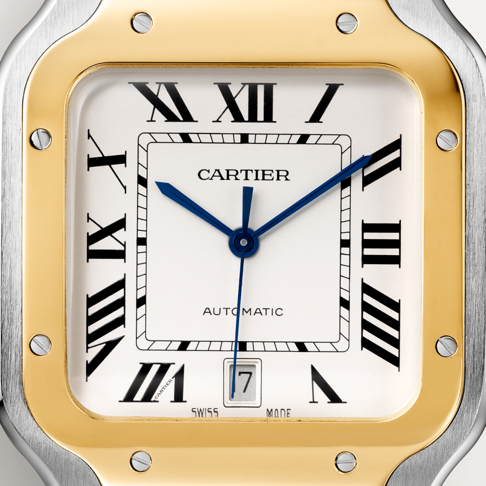 Santos de Cartier腕表 大号 黄K金与精钢 自动上链