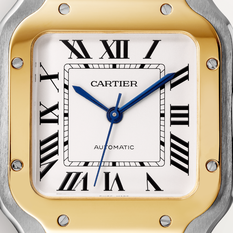 Santos de Cartier腕表 中号 黄K金与精钢 自动上链