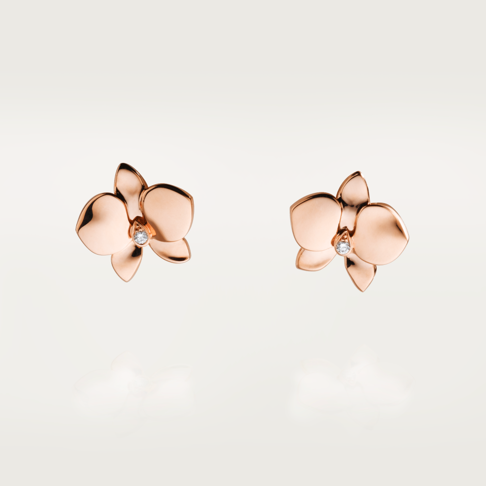 Caresse d’Orchidées par Cartier耳环 18K玫瑰金
