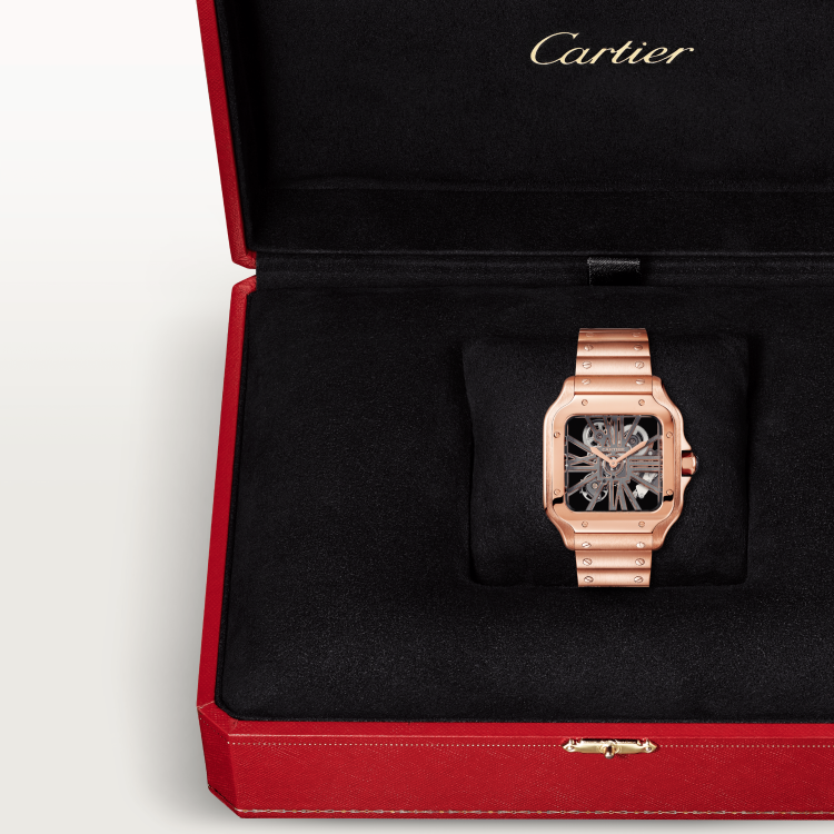 Santos de Cartier腕表 大号 18K玫瑰金 手动上链