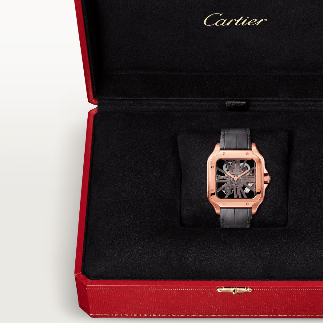 Santos de Cartier腕表 大号 18K玫瑰金 手动上链