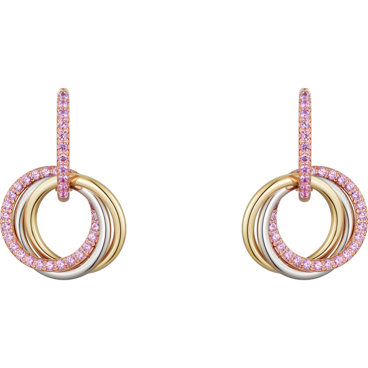 trinity耳环18k白金18k黄金18k玫瑰金