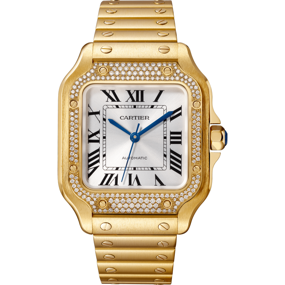 Santos de Cartier腕表 中号 18K黄金 自动上链