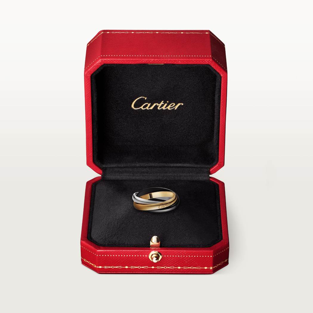 Trinity de Cartier戒指 18K白金，陶瓷，其他