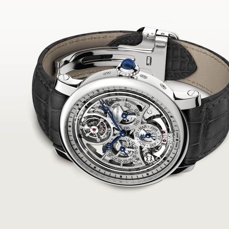 Rotonde de Cartier高级复杂功能镂空腕表 45毫米 铂金 自动上链