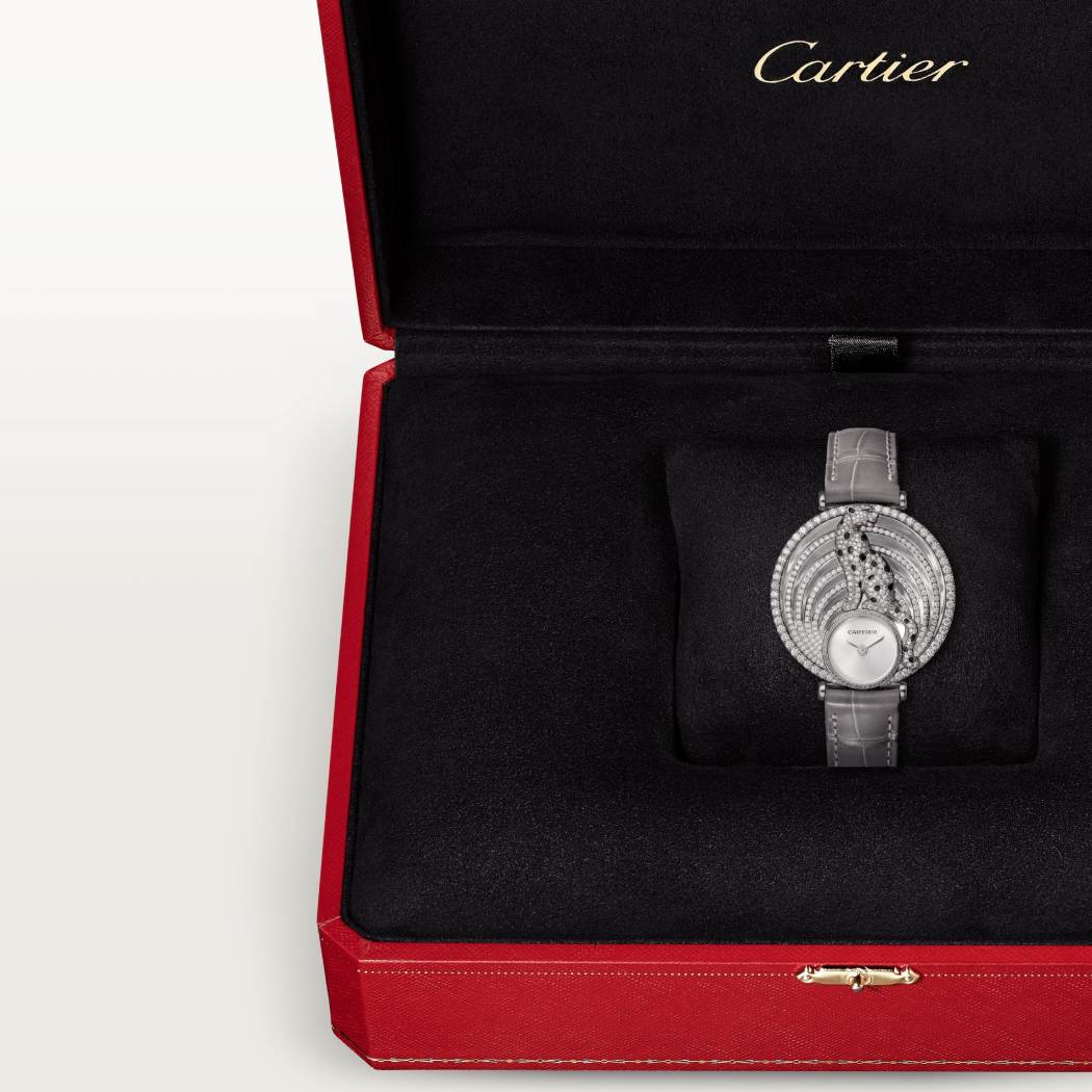 Joaillère Panthère 腕表 大号款 18K镀铑白金 石英
