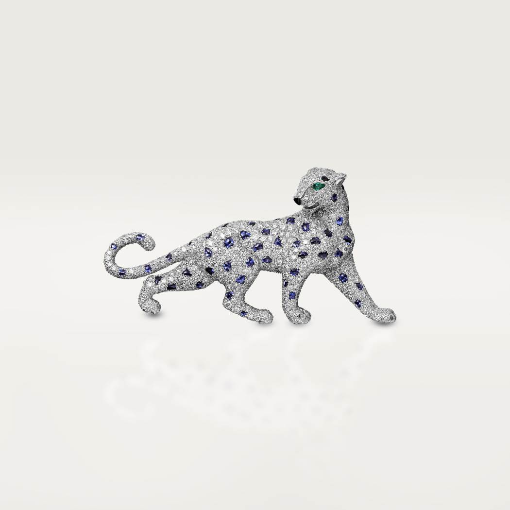 panthère de cartier卡地亚猎豹系列胸针 18k白金