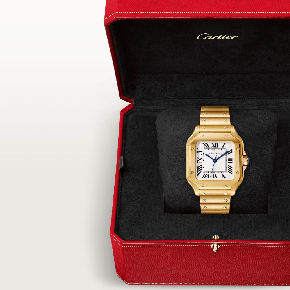 Santos de Cartier腕表 中号 18K黄金 自动上链