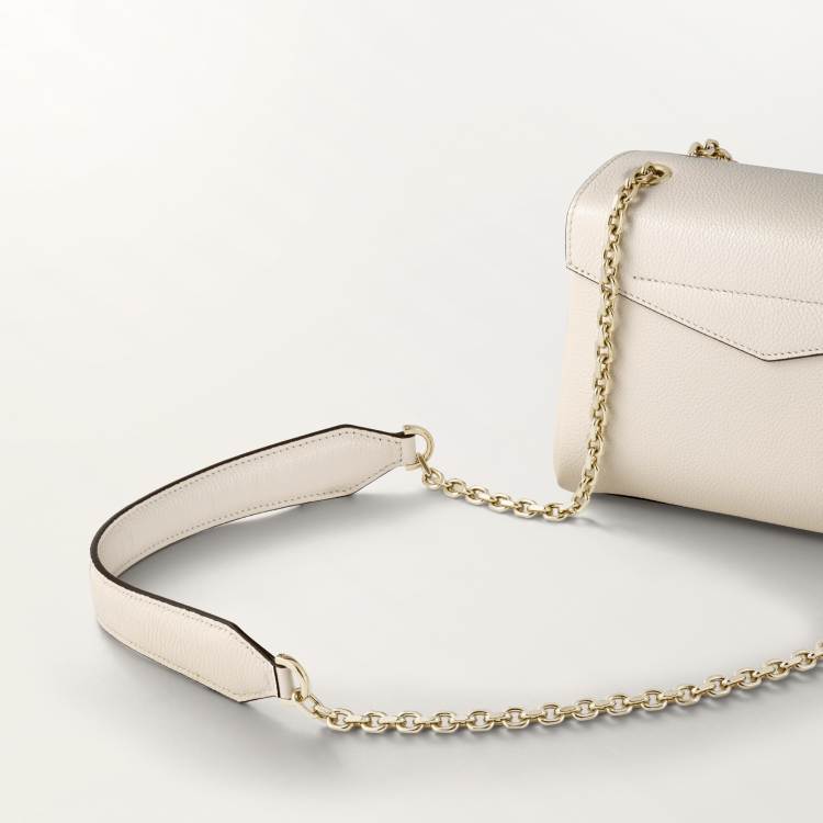 链条手袋，迷你款，Panthère de Cartier系列，仅限中国发售 白色 小牛皮