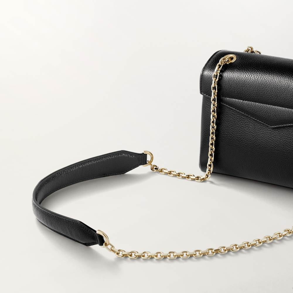 链条手袋，迷你款，Panthère de Cartier系列，仅限中国发售 黑色 小牛皮