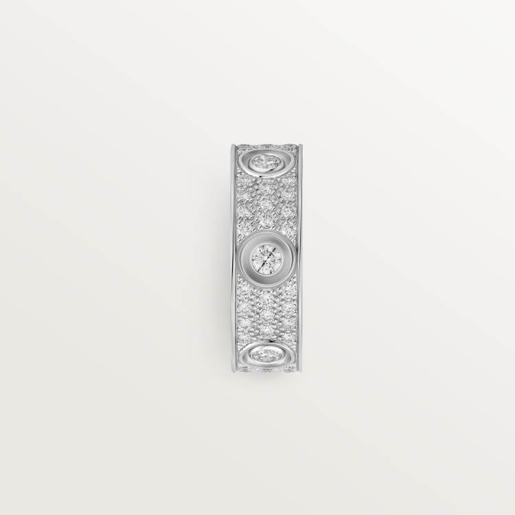 LOVE戒指，铺镶钻石 18K白金