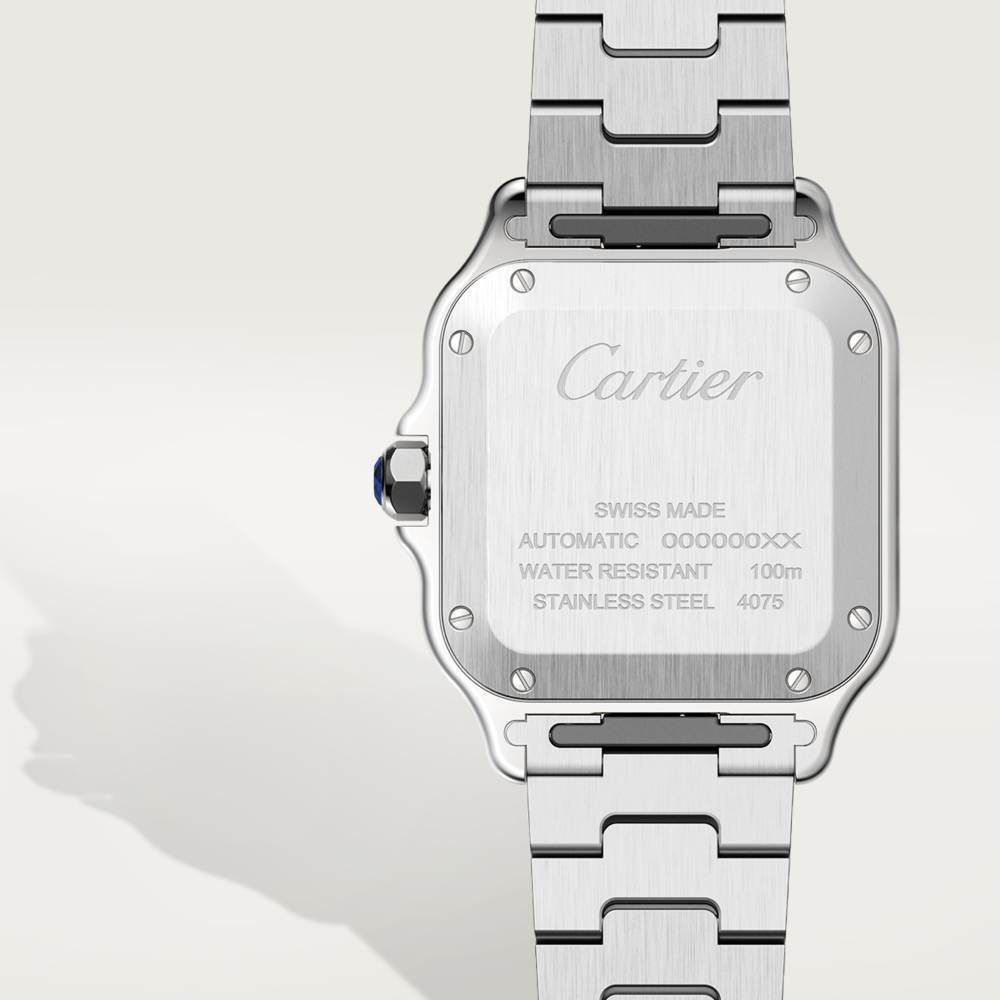 Santos de Cartier腕表 中号款 K金 - 精钢色 自动上链
