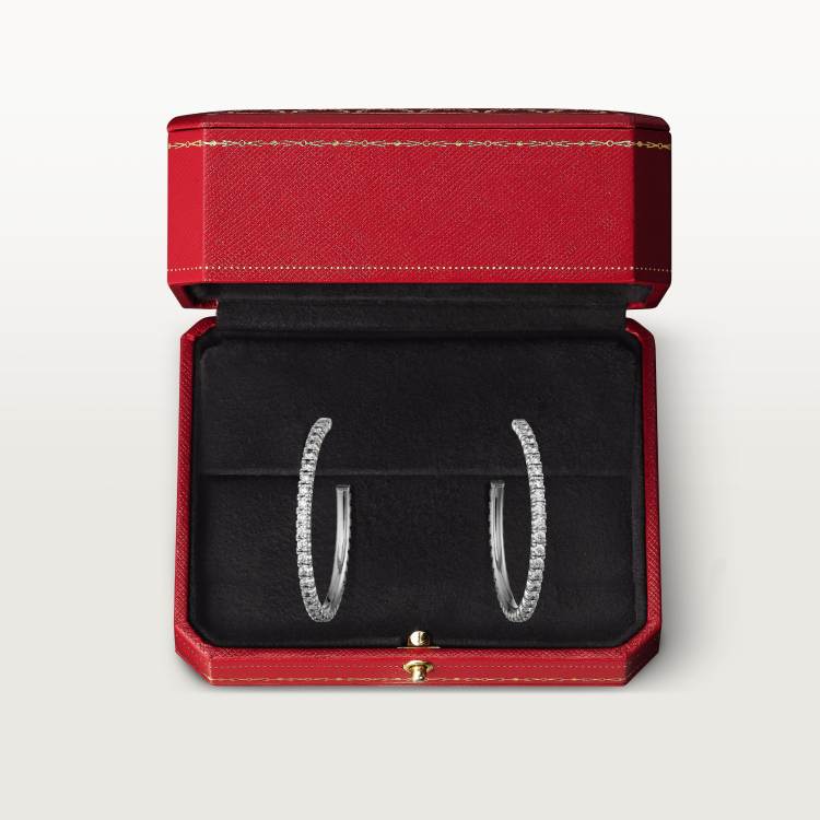 Etincelle de Cartier耳环，中号款 18K白金