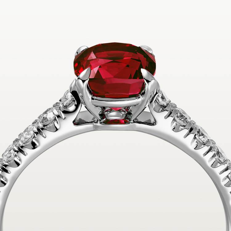 n4758200 - solitaire 1895系列 铂金 - 铂金,红宝石,钻石 - 卡地亚