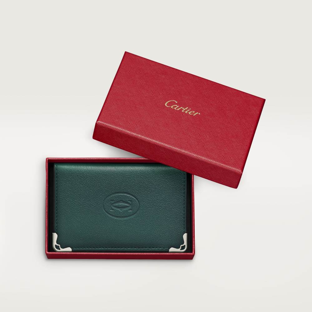 Must de Cartier 4信用卡皮夹 绿色 小牛皮