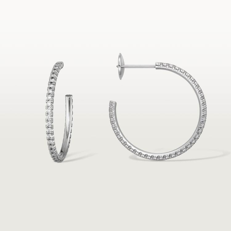 Etincelle de Cartier耳环，中号款 18K白金