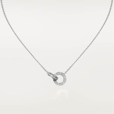 LOVE项链，铺镶钻石 18K白金