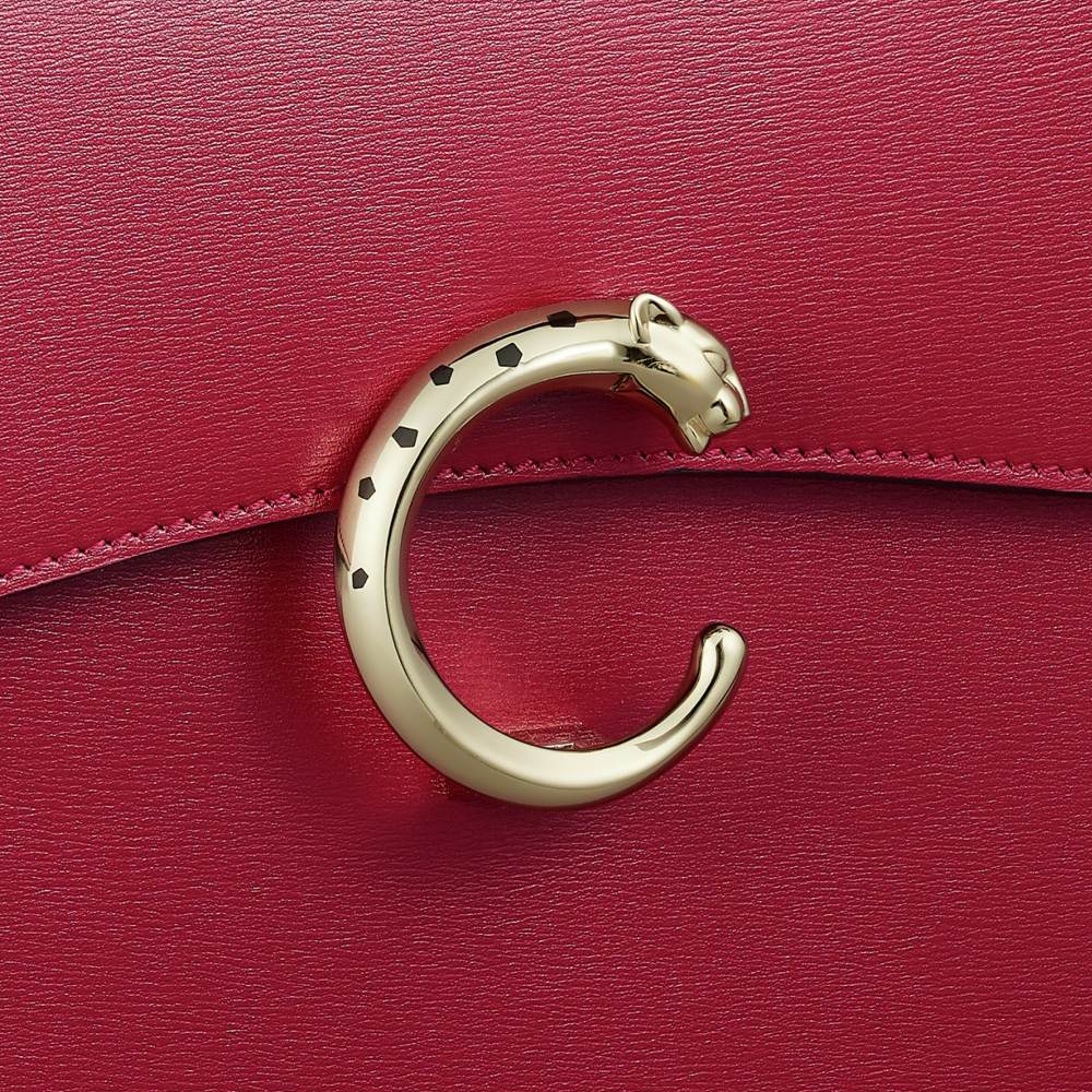 Panthère C系列小号款手袋 樱桃红色 小牛皮