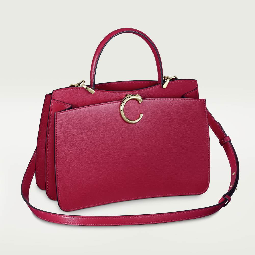 Panthère C系列小号款手袋 樱桃红色 小牛皮