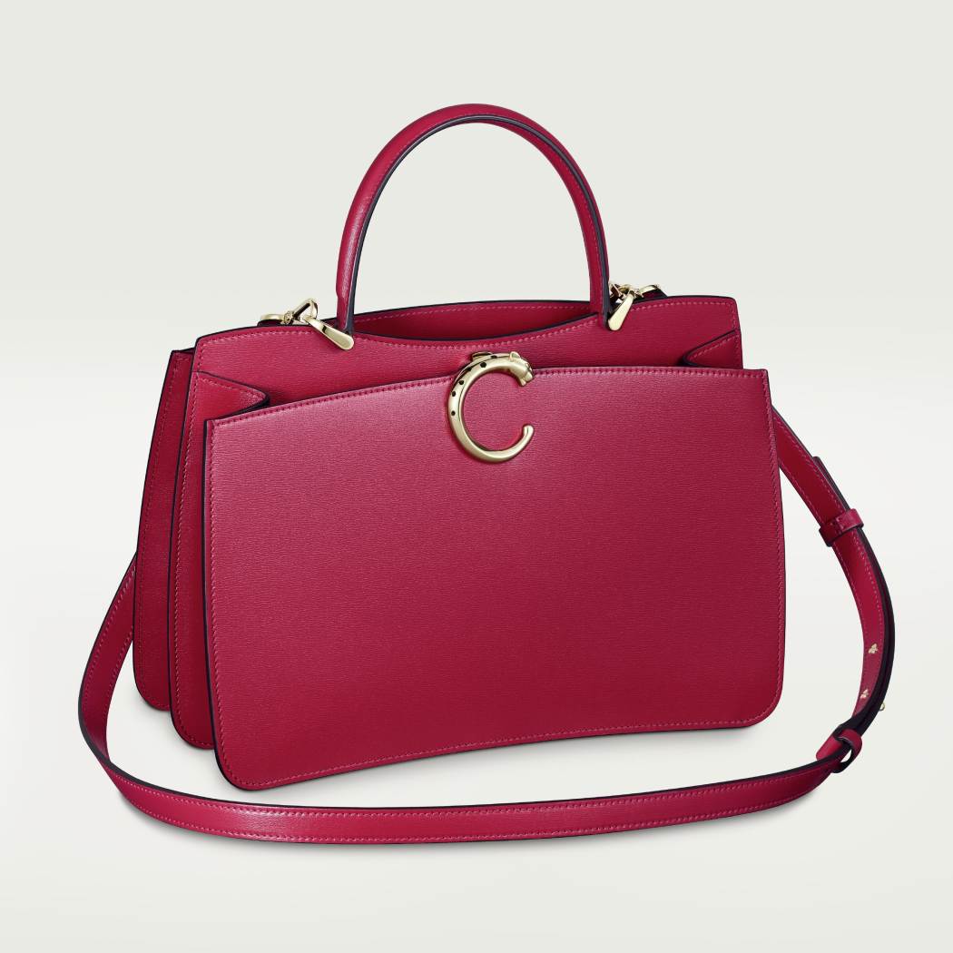 Panthère C系列小号款手袋 樱桃红色 小牛皮