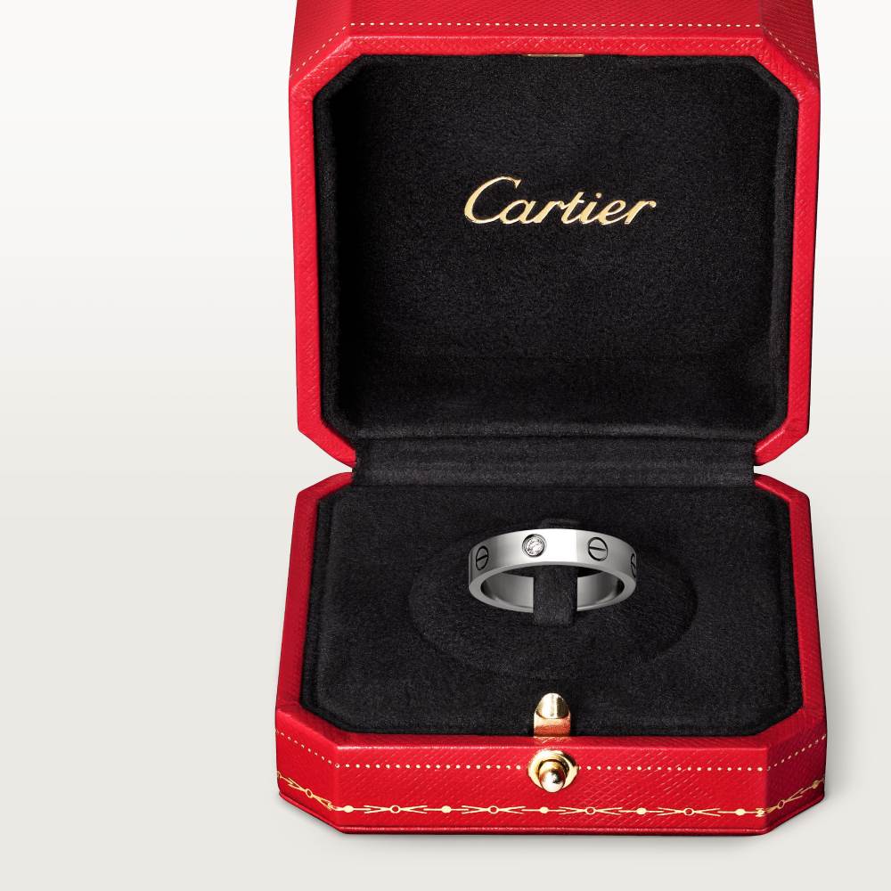 LOVE结婚戒指，镶嵌1颗钻石 18K白金