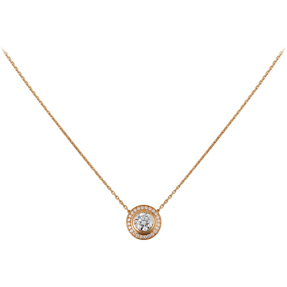 Cartier d'Amour吊坠项链，镶嵌圆形明亮式切割钻石，铺镶钻石  18K玫瑰金