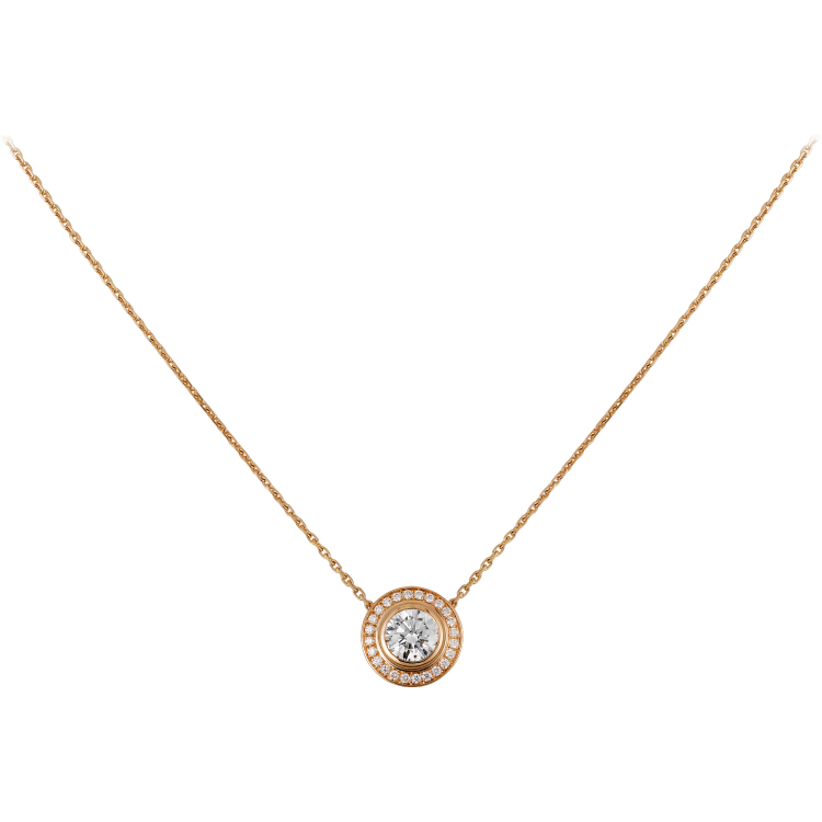 Cartier d'Amour吊坠项链，镶嵌圆形明亮式切割钻石，铺镶钻石  18K玫瑰金