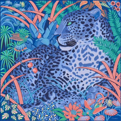 猎豹丛林图案方巾 90