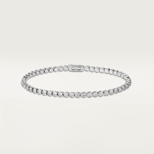 Lignes Essentielles系列手链，镶嵌圆形明亮式切割钻石