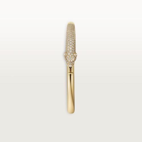 Panthère de Cartier卡地亚猎豹手镯，小号款，半铺镶钻石