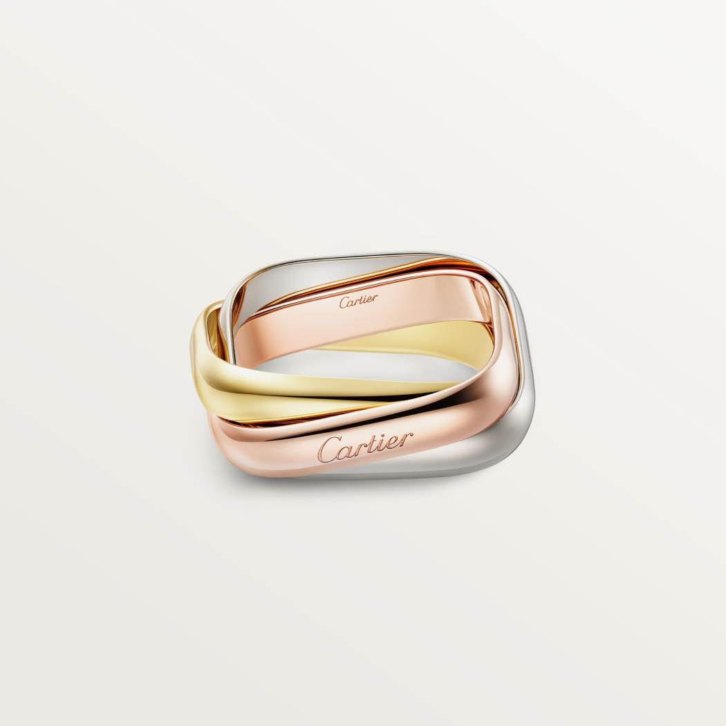 b4240600 - trinity枕形戒指,中号款 - 白金,黄金,玫瑰金 - 卡地亚