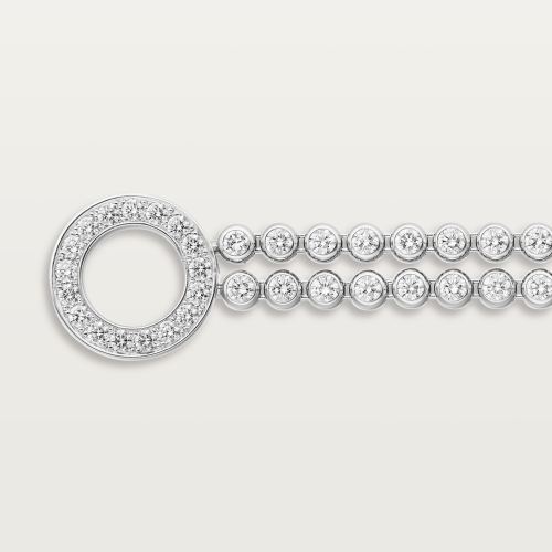 Agrafe手链，镶嵌圆形明亮式切割钻石，铺镶钻石 