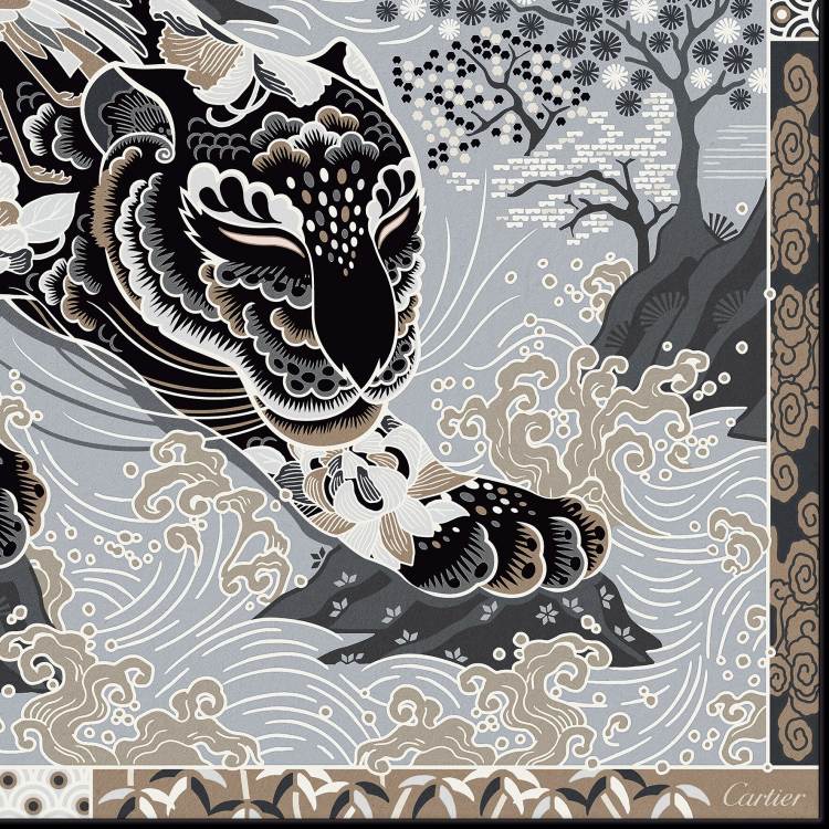 猎豹印花方巾