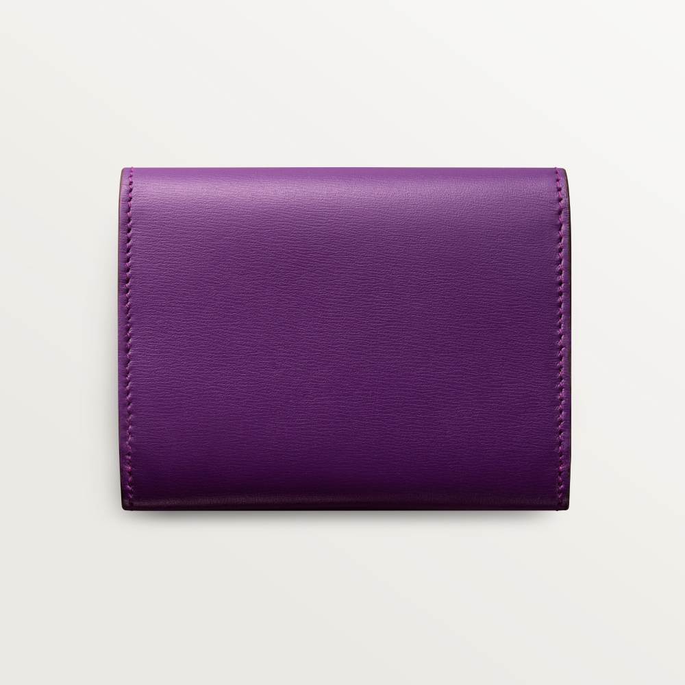 迷你皮夹，Panthère de Cartier卡地亚猎豹系列 紫色 小牛皮