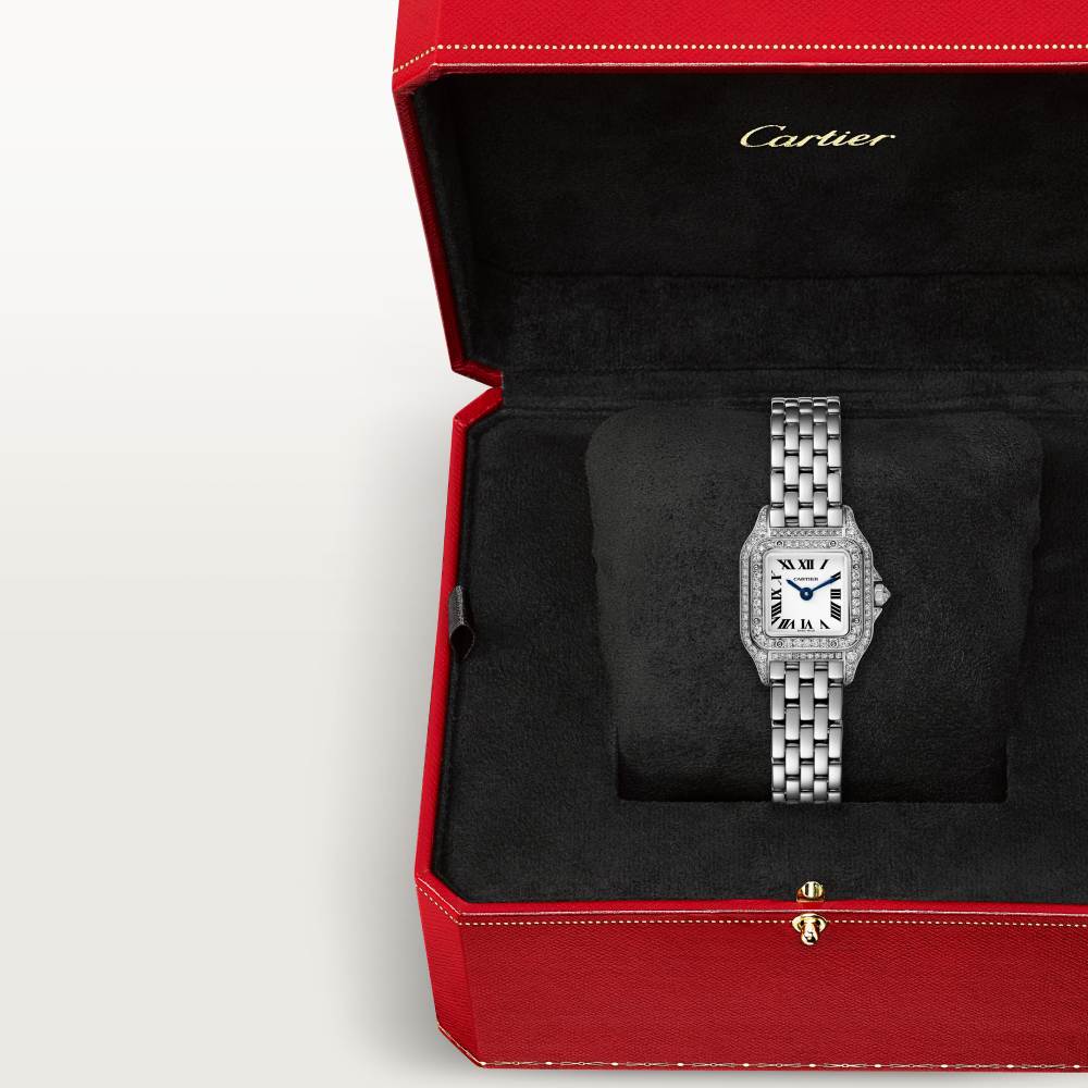 Panthère de Cartier腕表 Mini 18K镀铑白金 石英