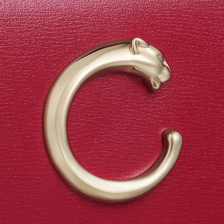 Panthère C de Cartier系列超小号款链条手袋 樱桃红色 小牛皮