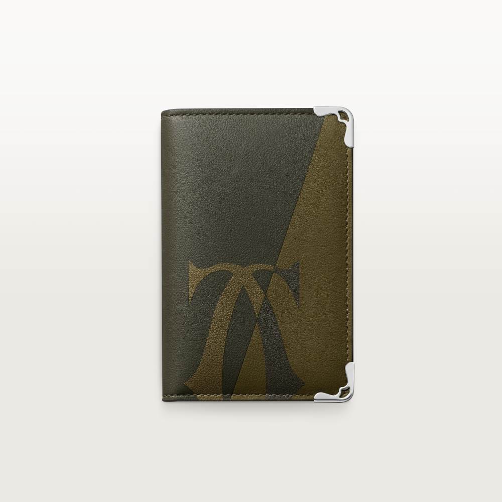 4信用卡皮夹，Must de Cartier系列 卡其色 小牛皮