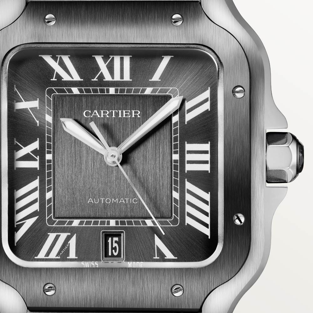 Santos de Cartier腕表 大号款 精钢 - 黑色ADLC碳镀层（非晶体类金刚石碳镀层）精钢 自动上链