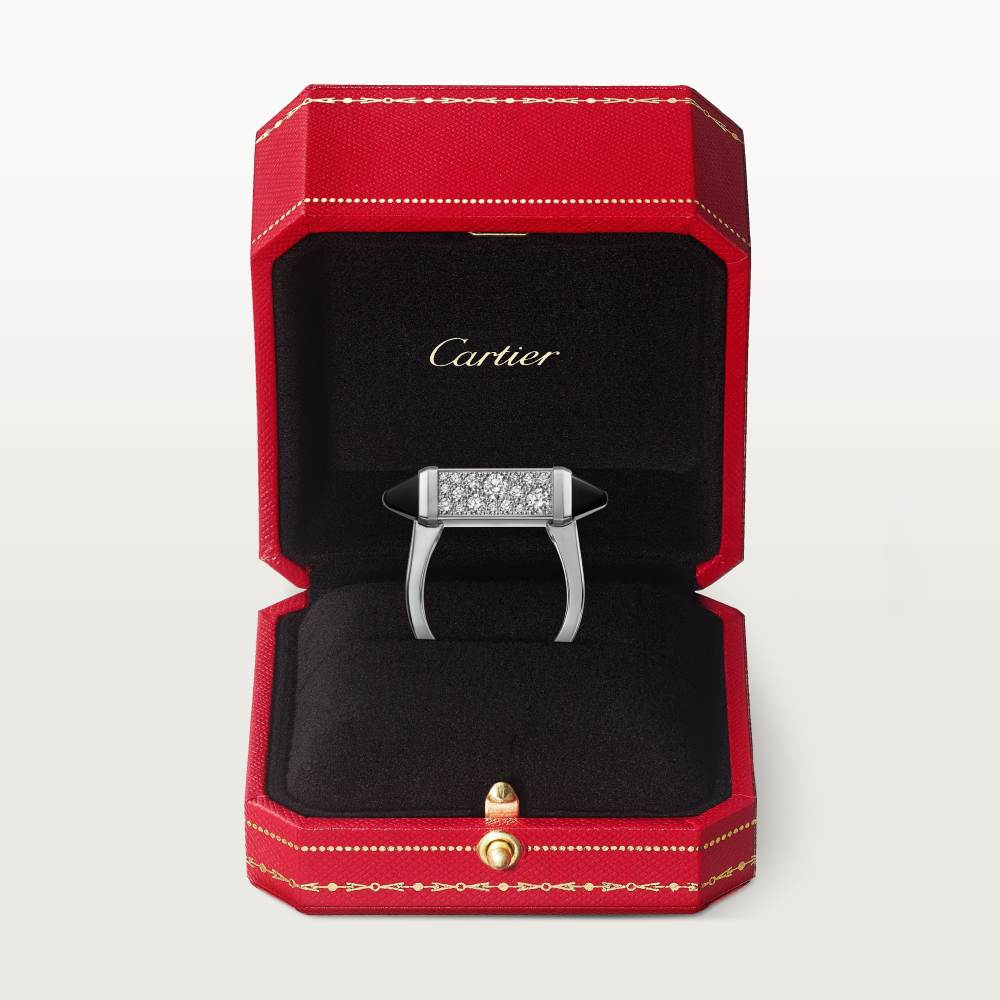 Les Berlingots de Cartier戒指，半铺镶钻石 18K白金